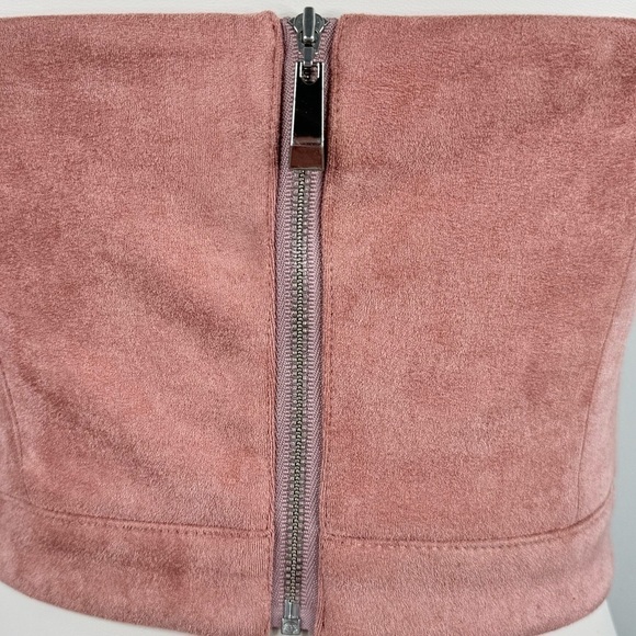 B x Runway Faux Suede Tube Crop Top - Picture 4 of 12